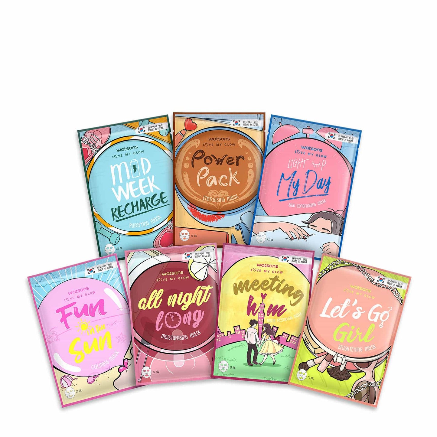 Love My Glow 7 Days Sheet Mask 7pcs 7pcs