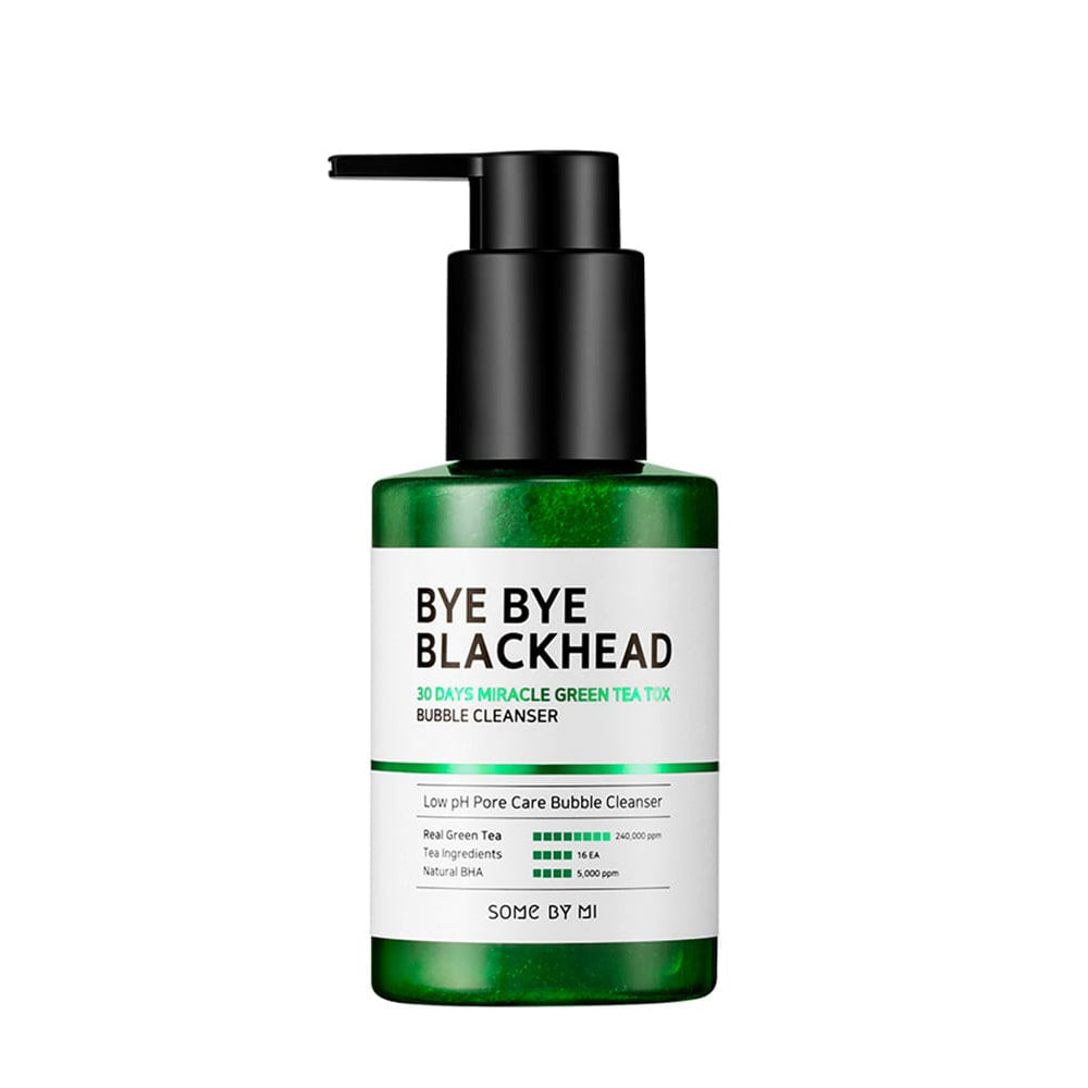 Some By Mi Bye Bye Blackhead 30 Days Miracle Exfoliating Bubble Foam Cleanser Green Tea Tox 120g 120g