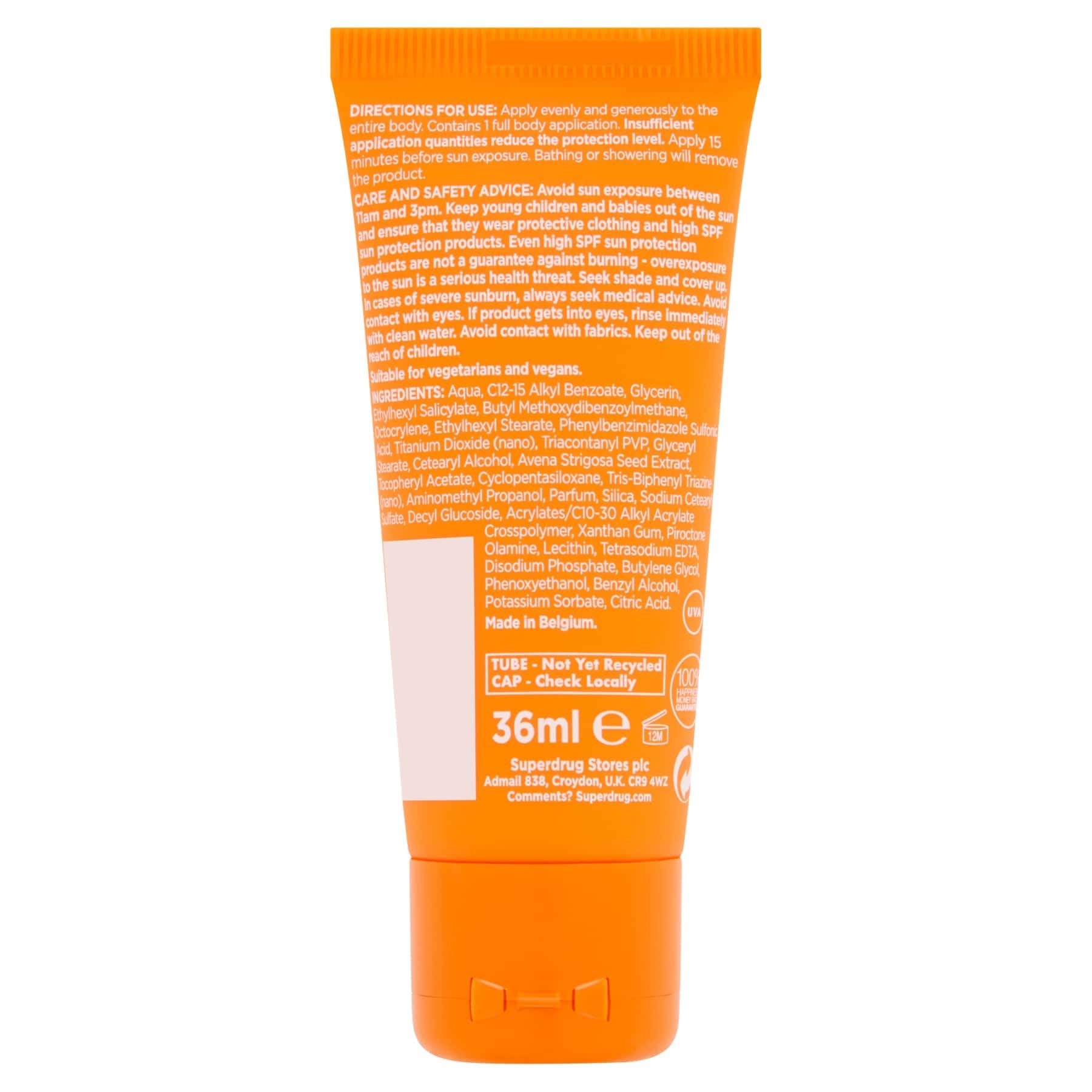 Superdrug Solait Moisturising Sun Lotion Cream SPF30 36ml