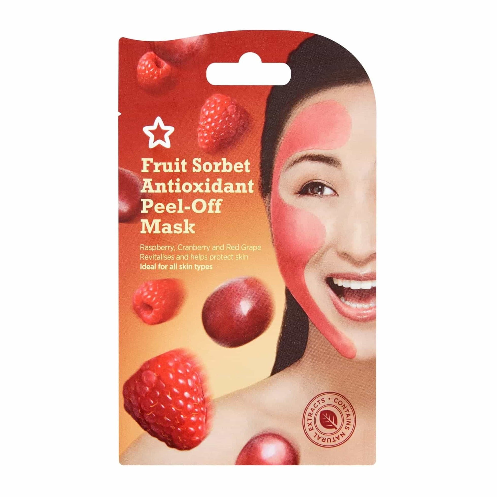 Skin Rescue Fruit Sorbet Antioxidant Peel-Off Mask Raspberry, Cranberry & Red Grape 10ml 10ml