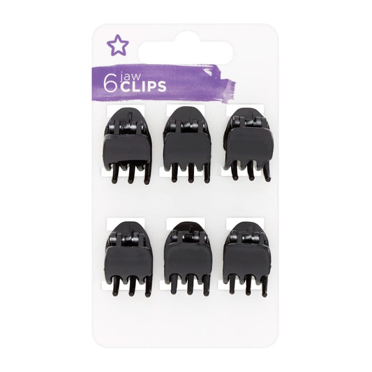 Jaw Hair Clips 6pcs Black