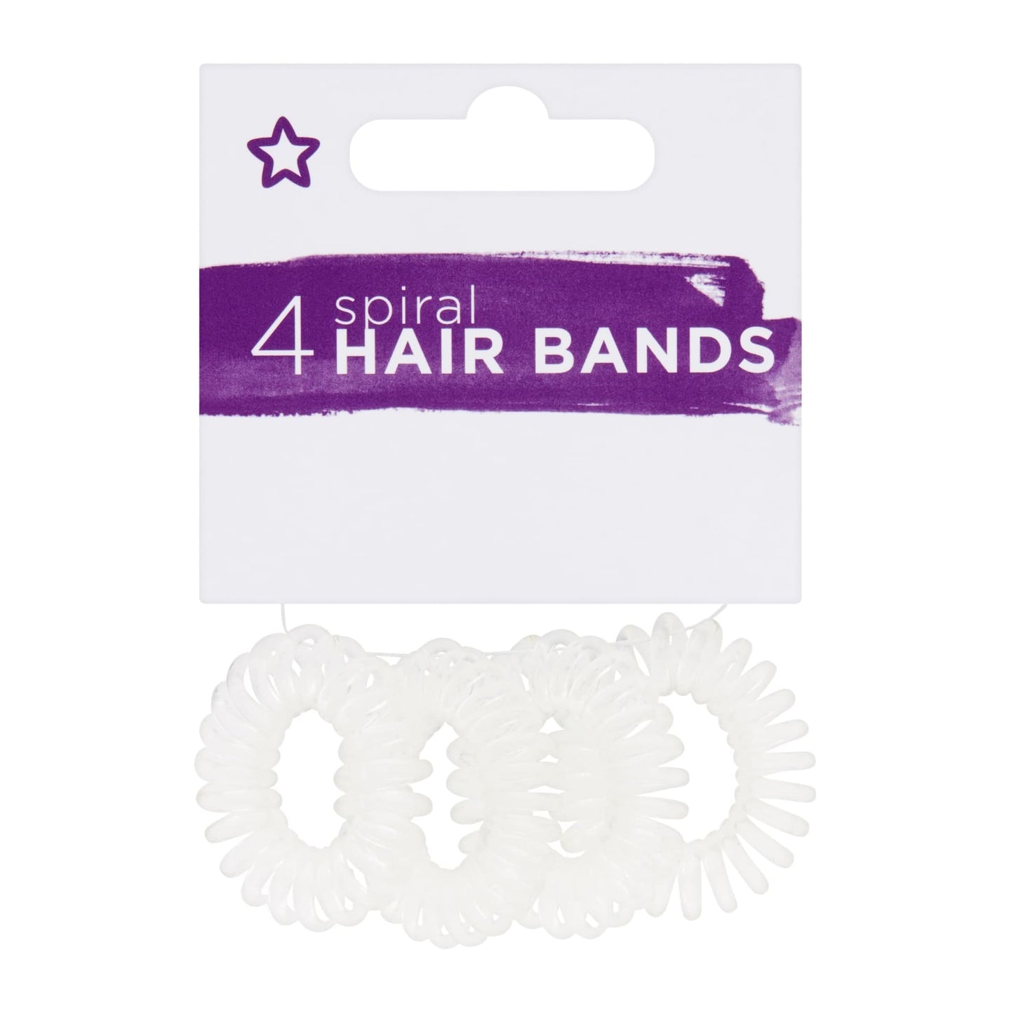 Spiral Hair Ties 4pcs Clear