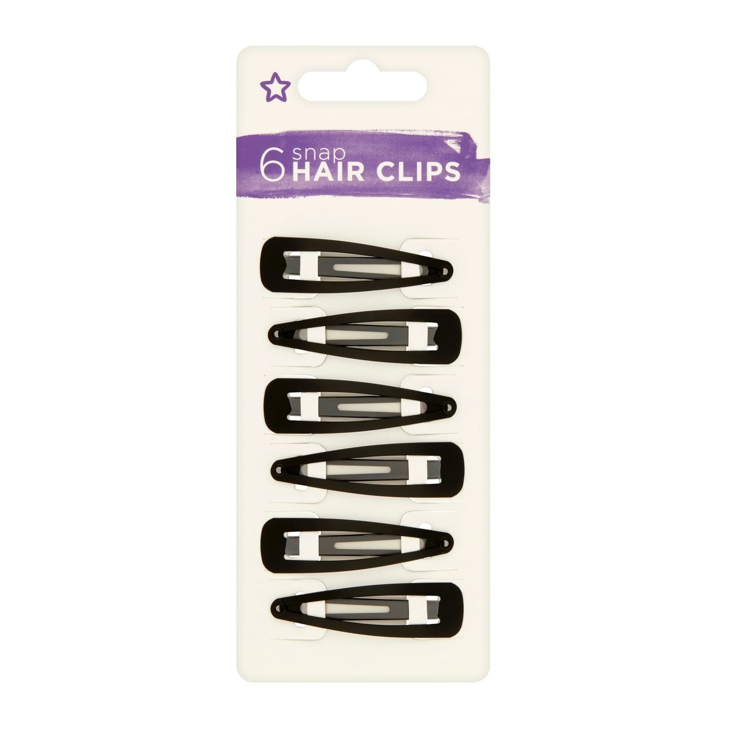 Superdrug Snap Hair Clips 6pcs Brown