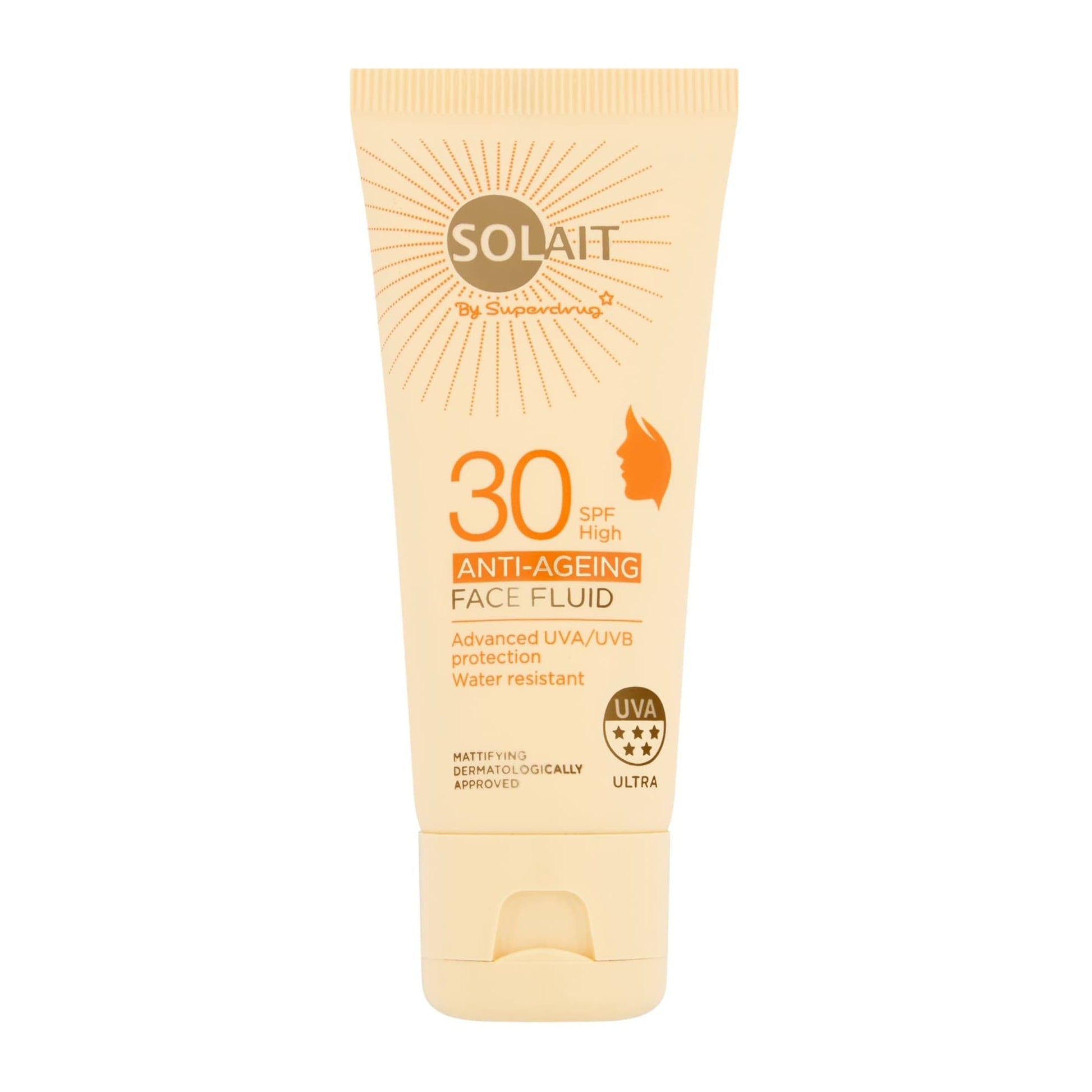 Solait Anti-Ageing Hydrating Face Fluid Sun Cream SPF30 50ml 30ml