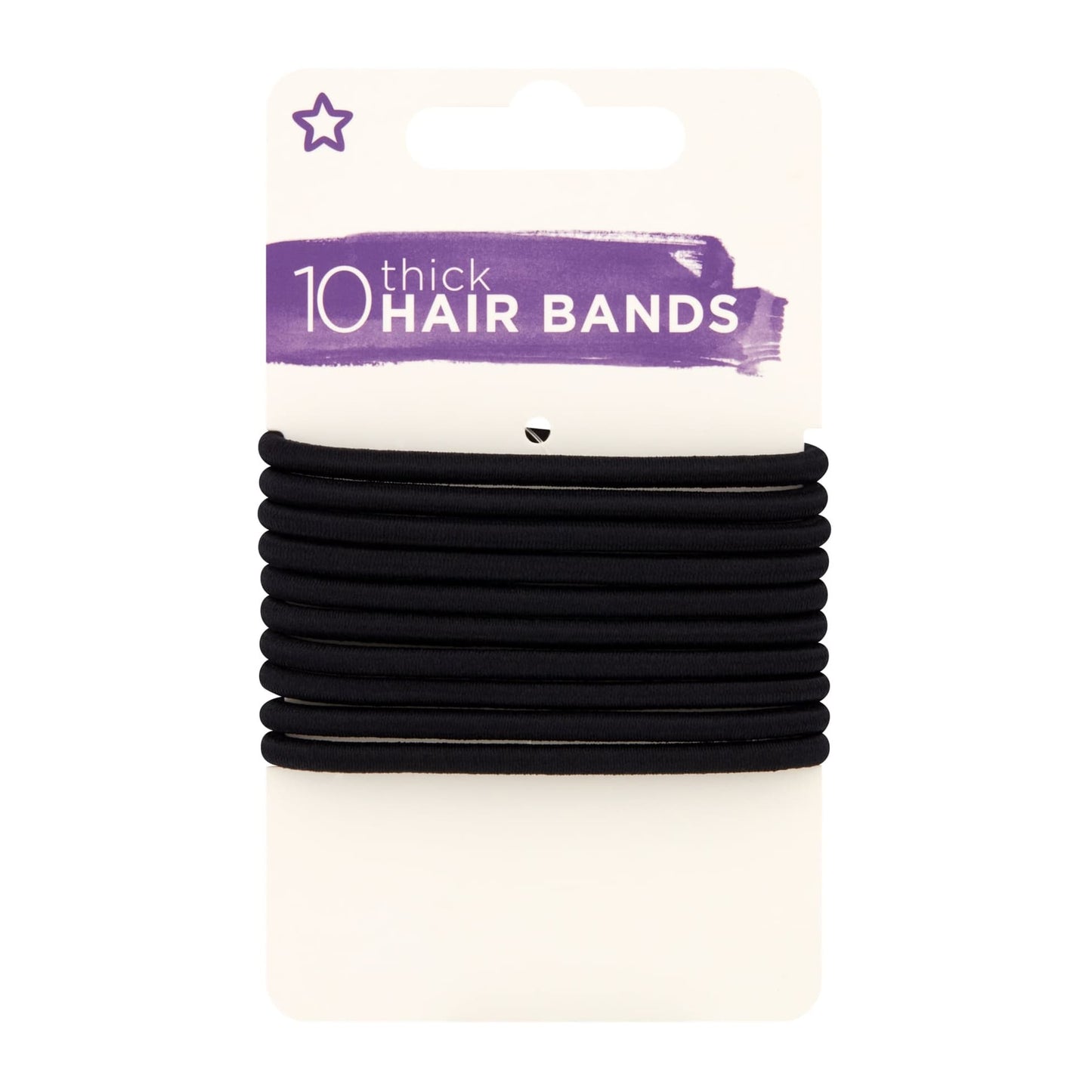 Thick Hair Ties Black |10pcs