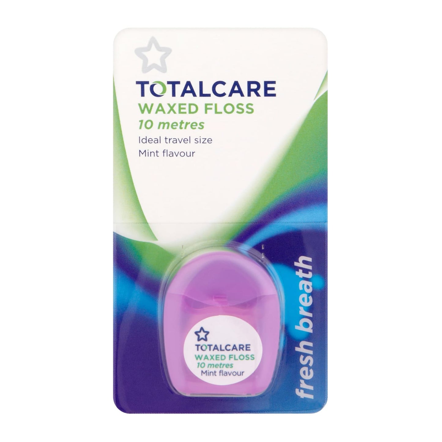 Total Care Waxed Travel Size Dental Floss Mint 10m