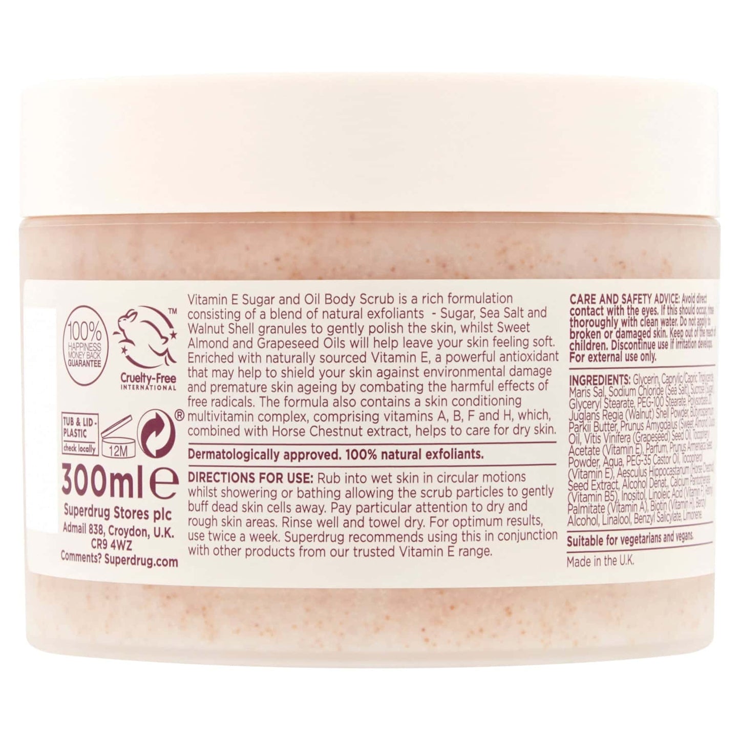 Vitamin E Body Scrub Sugar & Oil 300ml 300ml