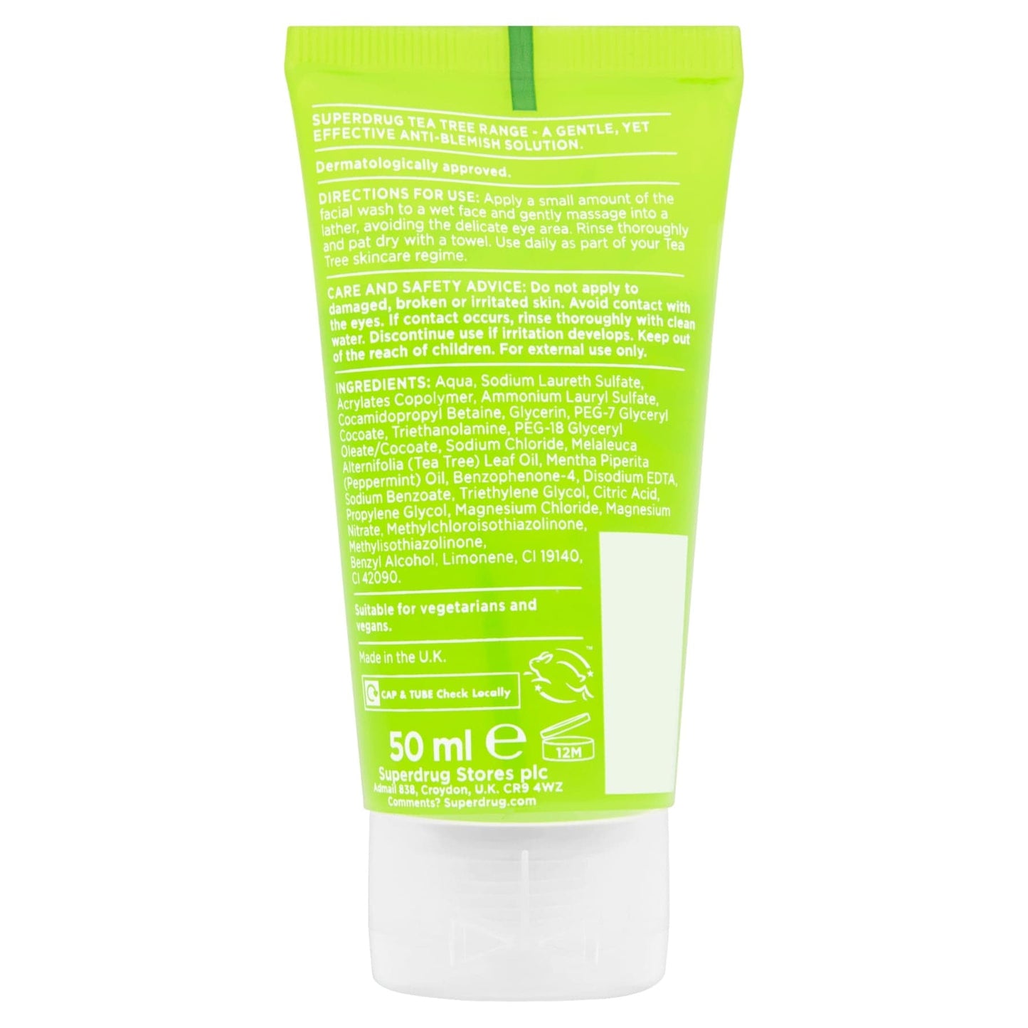 Daily Cleansing Face Wash Tea Tree & Peppermint 50ml