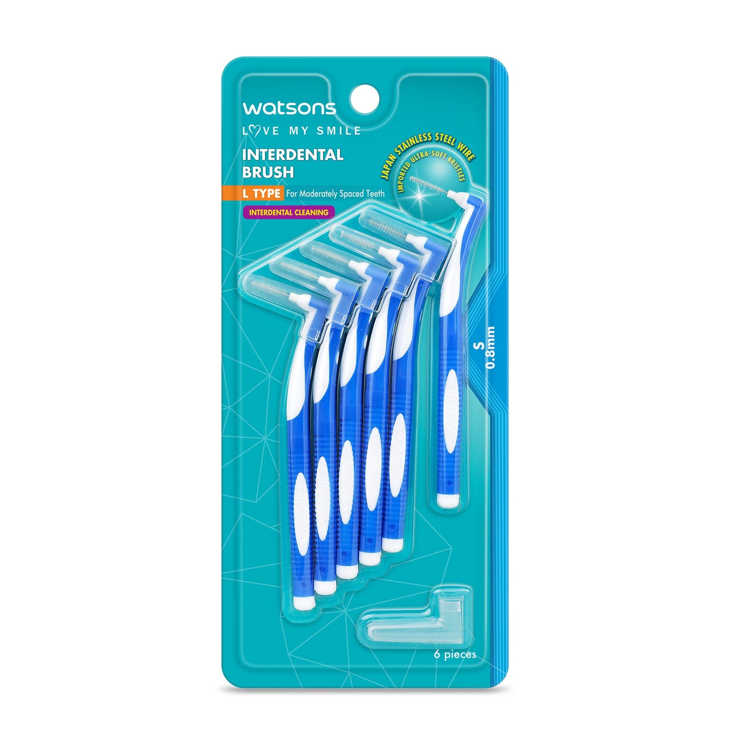 L type Interdental Brush 0.8mm 6pcs