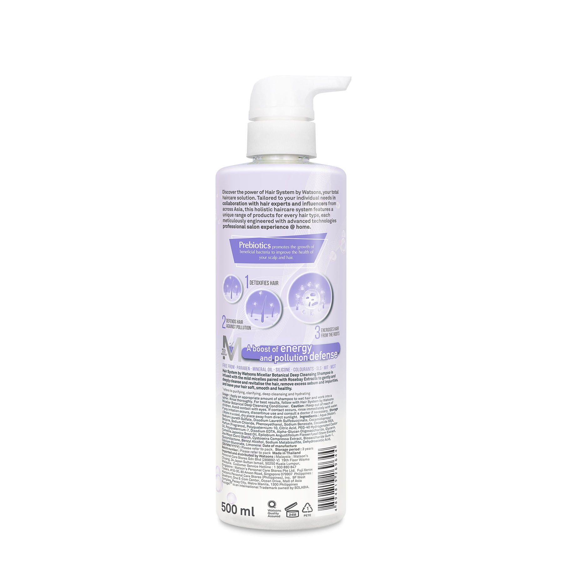 Hair Systems by Watsons Micellar Deep Cleansing Shampoo 500ml 500ml