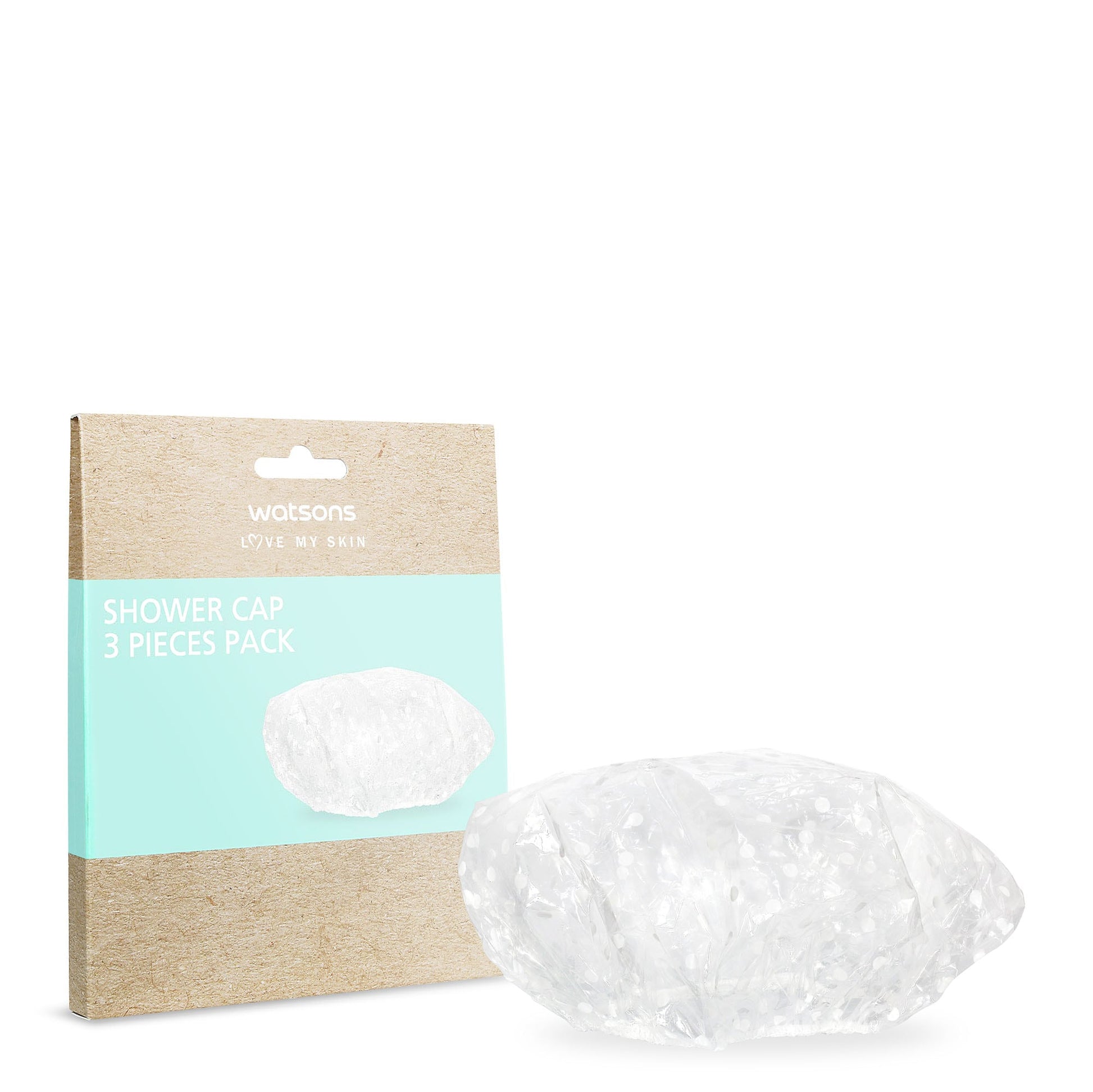 Shower Cap Transparent 3pcs Transparent