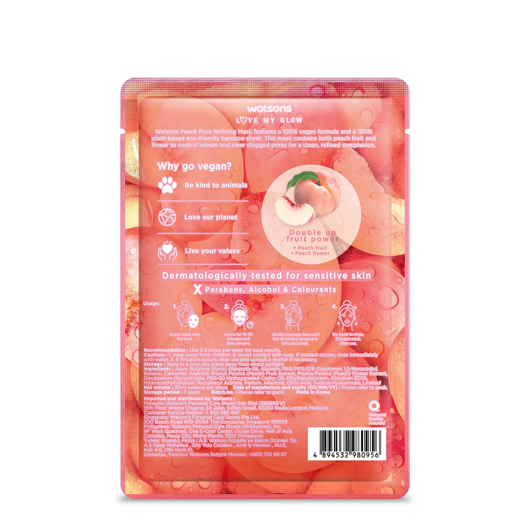 Peach Pore Refining Mask 1pc