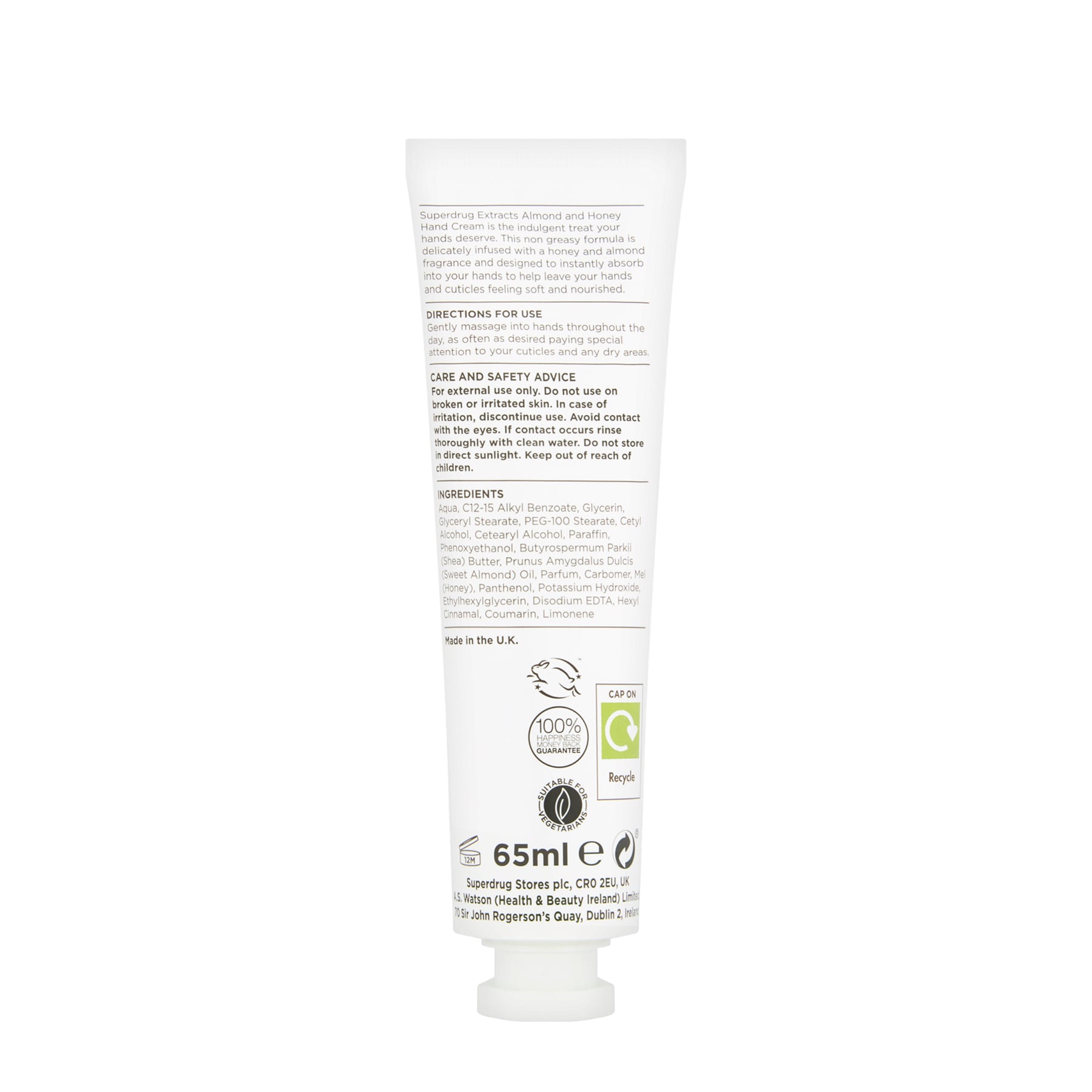 Extracts Almond & Honey Hand Cream 65ml 65ml