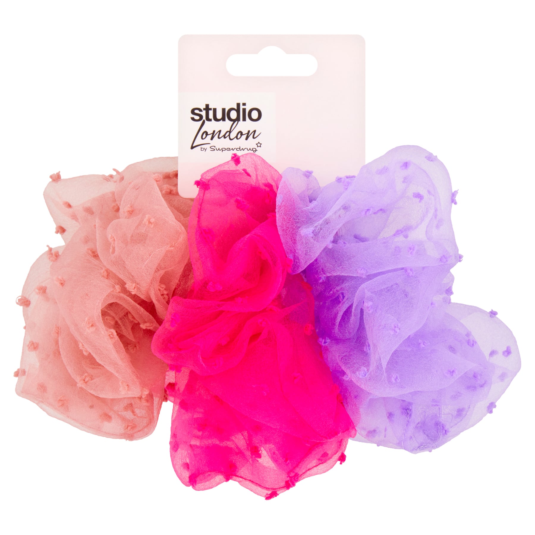 Studio London Polka Dot Organza Scrunchies 3pcs 3pcs