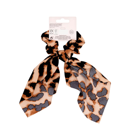 Studio London Leopard Print Short Scarf Scrunchie