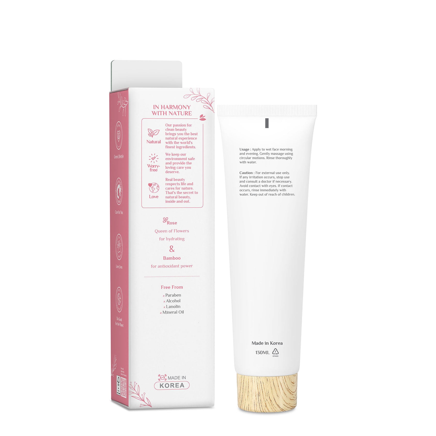 Rose & Bamboo Hydrating Cleansing Foam 130ml 130ml