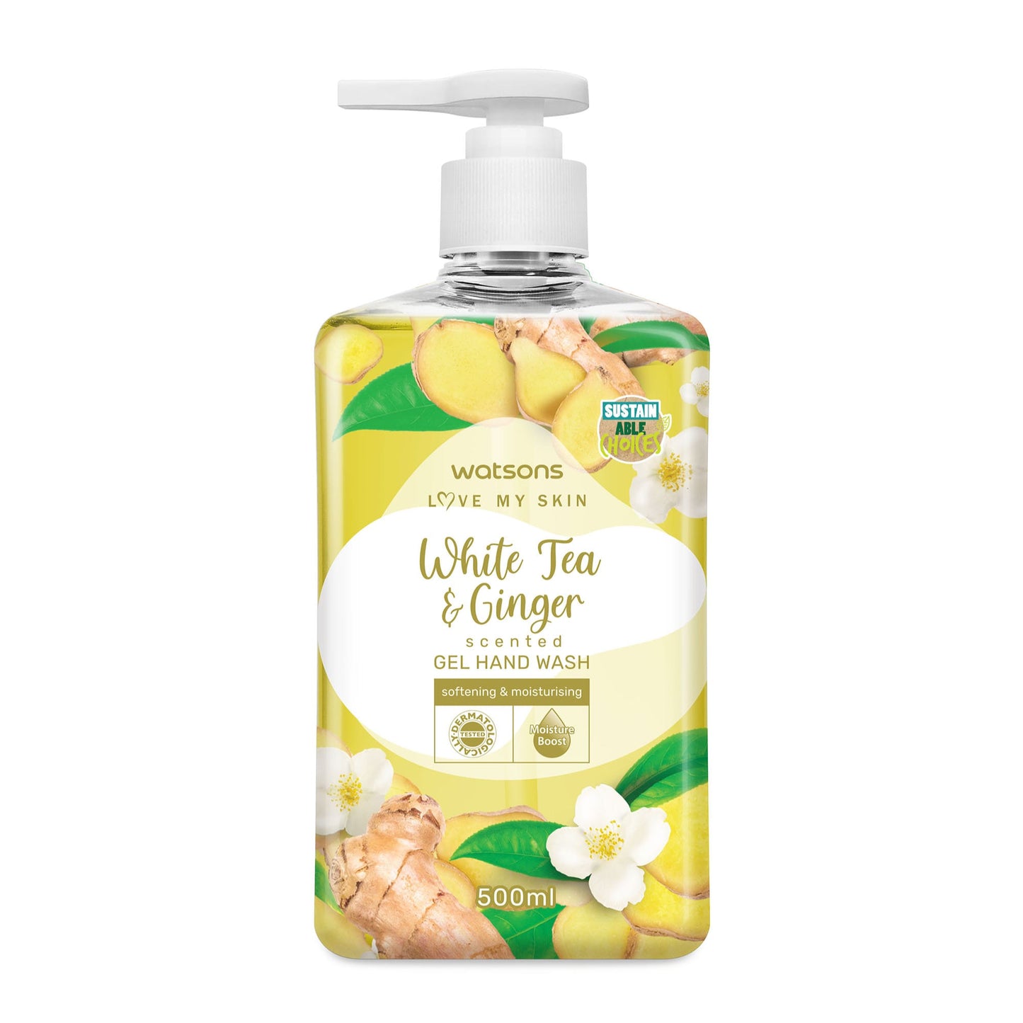 White Tea & Ginger Scented Gel Hand Wash 500ml 500ml