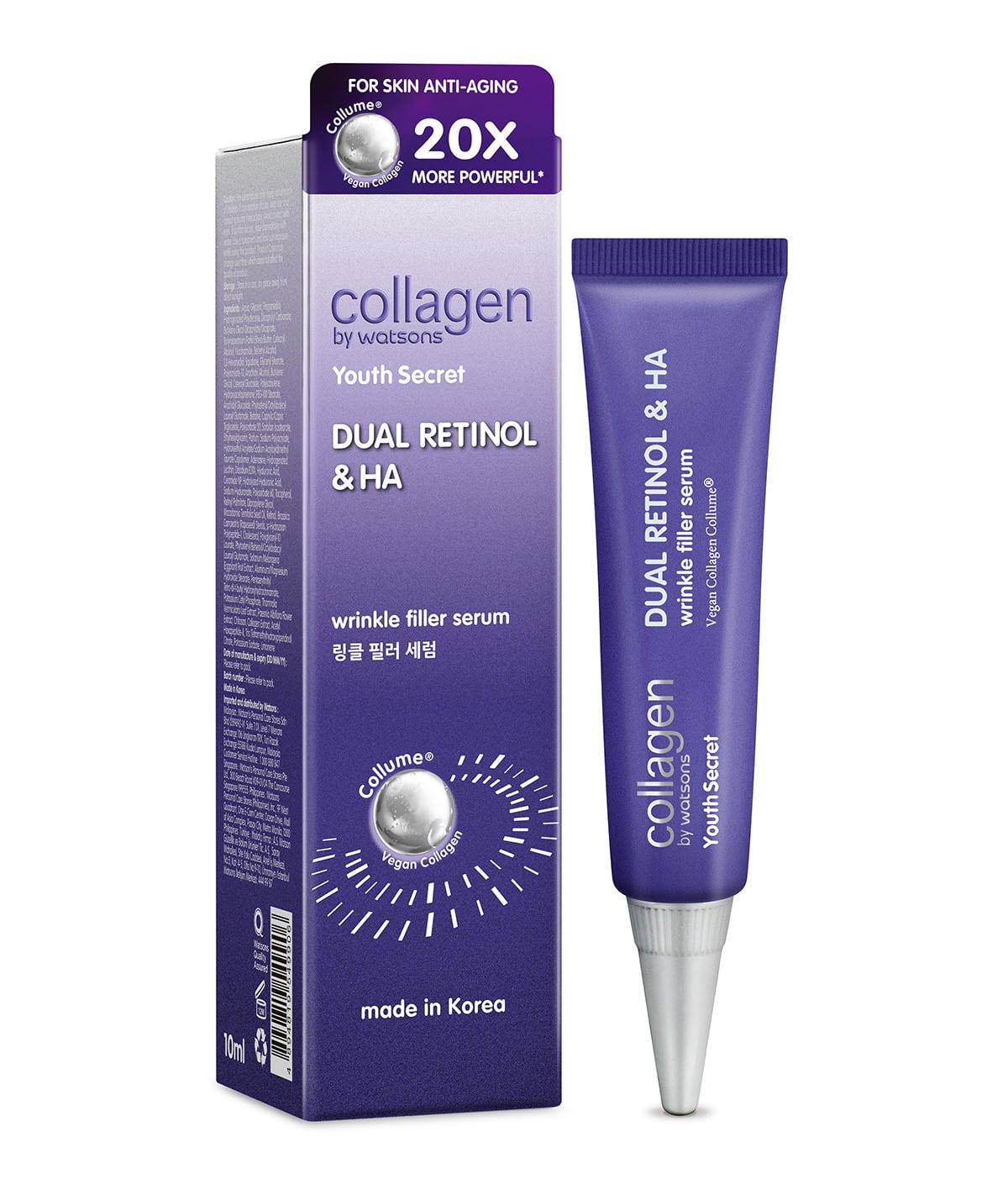 Collagen By Watsons Youth Secret Dual Retinol & HA Wrinkle Filler Serum 10ml 10ml