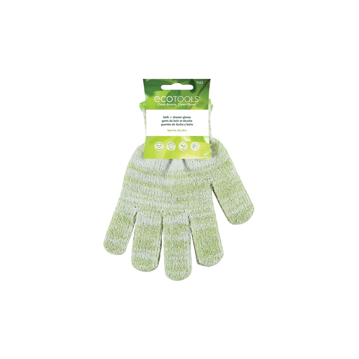 EcoTools Recycled Exfoliating Bath & Shower Gloves Green 1 Pair