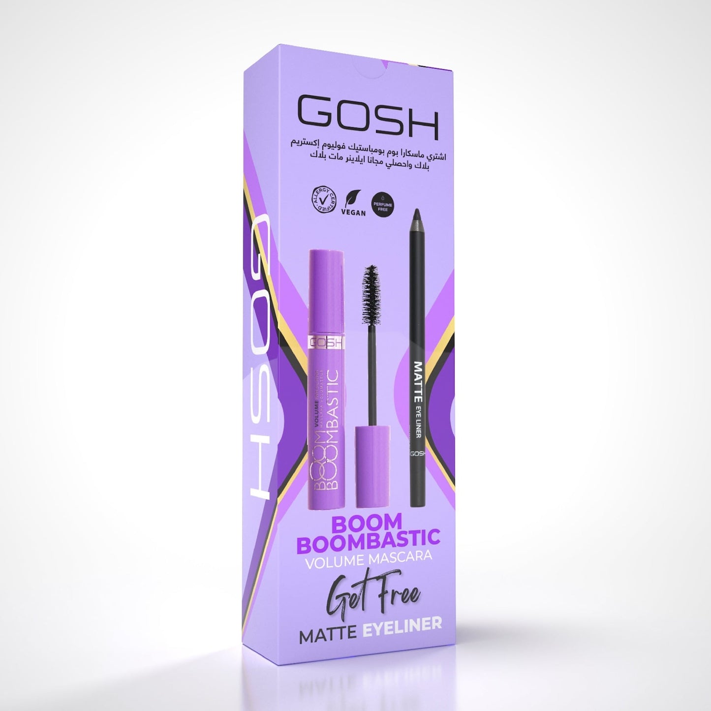 Gosh Boom Boombastic Volume Mascara 001 Extreme Black + Free Matte Eyeliner 002 Matt Black