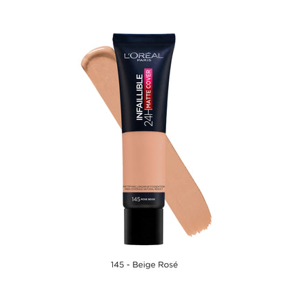 Infallible Matte Cover Foundation Matte Finish 30ml 145 Rose Beige|30ml