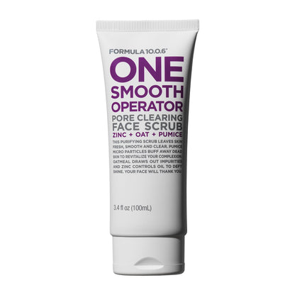 One Smooth Operator Pore Clearing Face Exfoliating Scrub Zinc + Oat + Pumice 100ml White|100ml