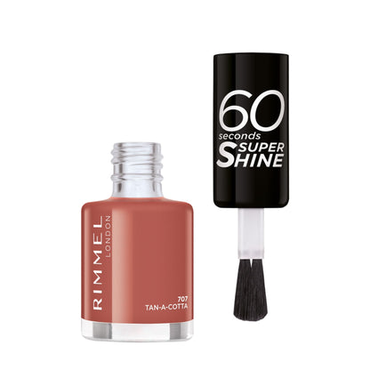 60 Seconds Super Shine Nail Polish 8ml 707 Tan-A-Cotta|8ml