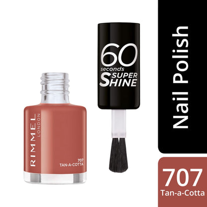 60 Seconds Super Shine Nail Polish 8ml 707 Tan-A-Cotta|8ml