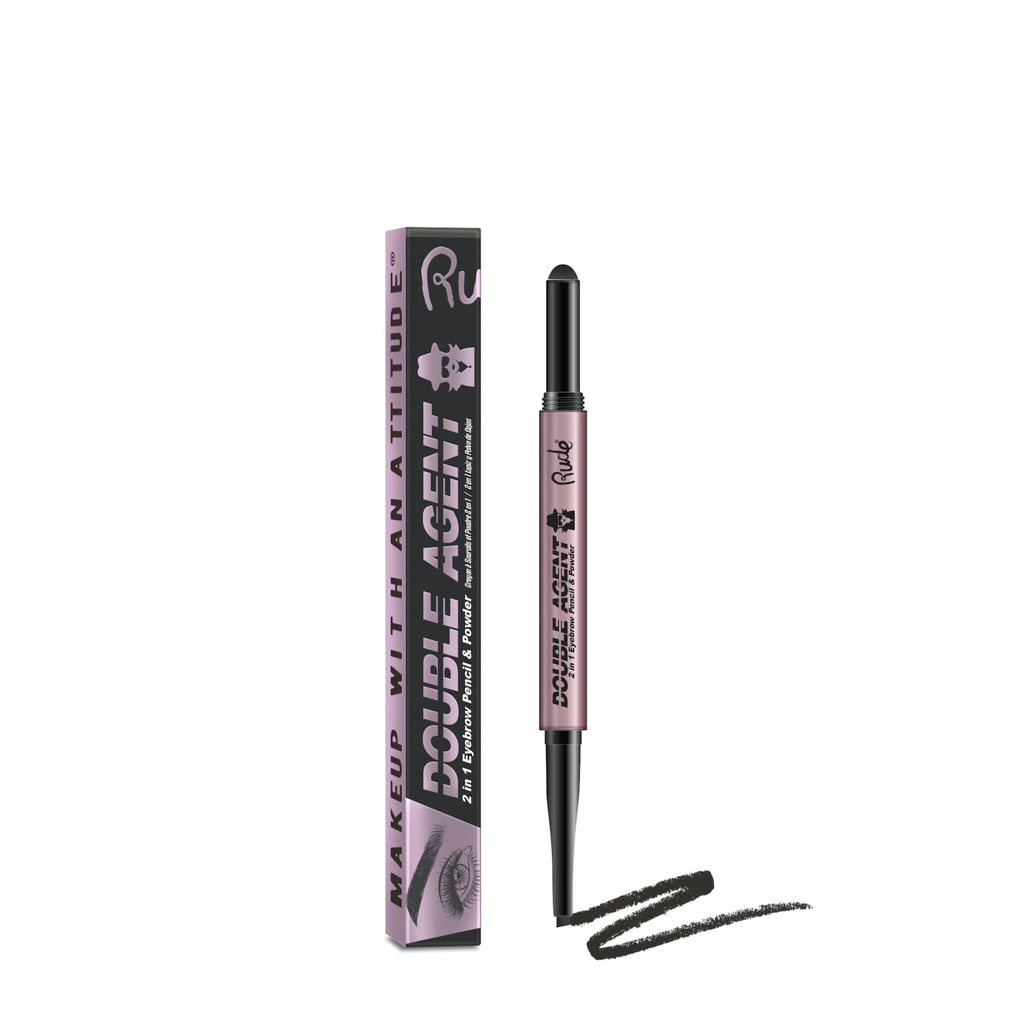 Double Agent 2-in-1 Eyebrow Pencil & Powder 0.45g Black Brown|0.45g