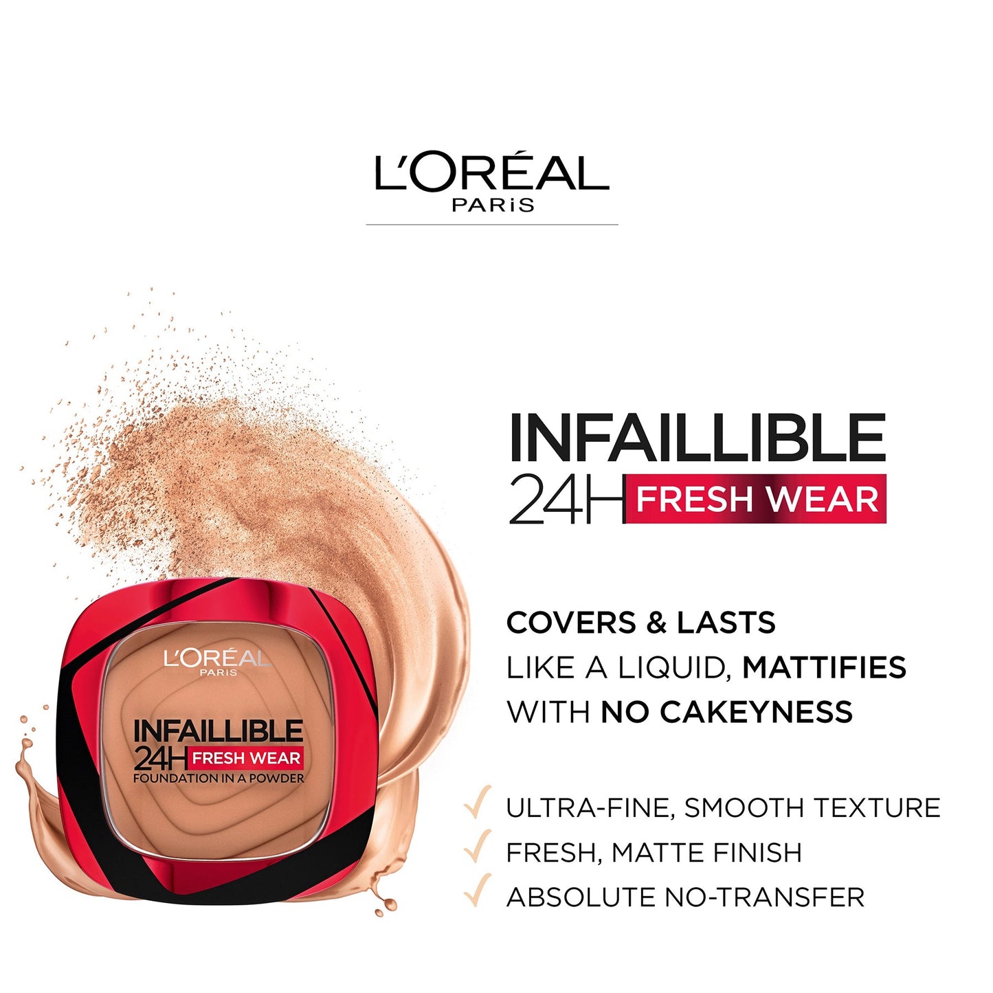 Infallible 24H Fresh Wear Foundation In A Powder 9g 140 Golden Beige| 9g