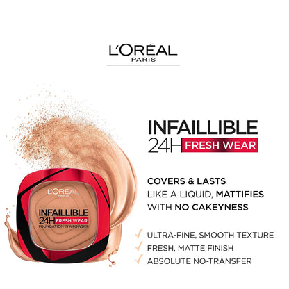 Infallible 24H Fresh Wear Foundation In A Powder 9g 140 Golden Beige| 9g