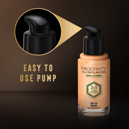 Facefinity All Day Flawless 3 In 1 Foundation Matte Finish 30ml 70 Warm Sand|30ml