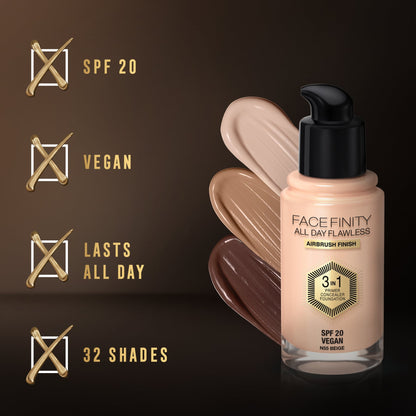 Facefinity All Day Flawless 3 In 1 Foundation Matte Finish 30ml 55 Beige|30ml