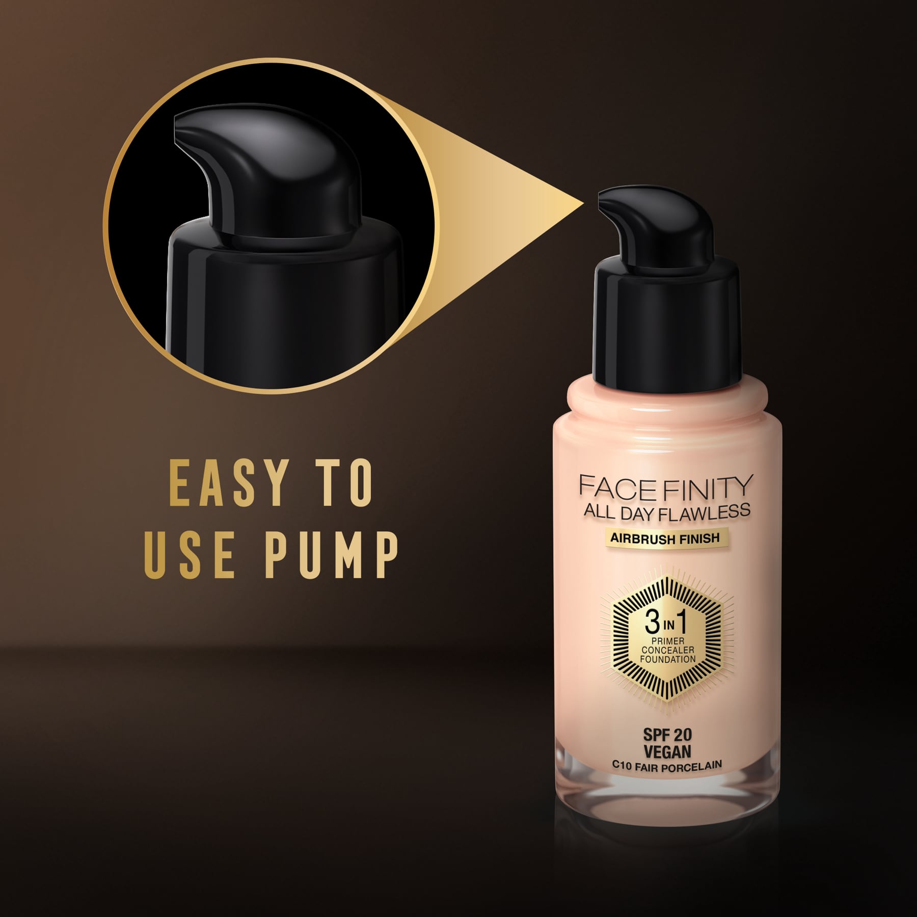 Facefinity All Day Flawless 3 In 1 Foundation Matte Finish 30ml 10 Fair Porcelain|30ml