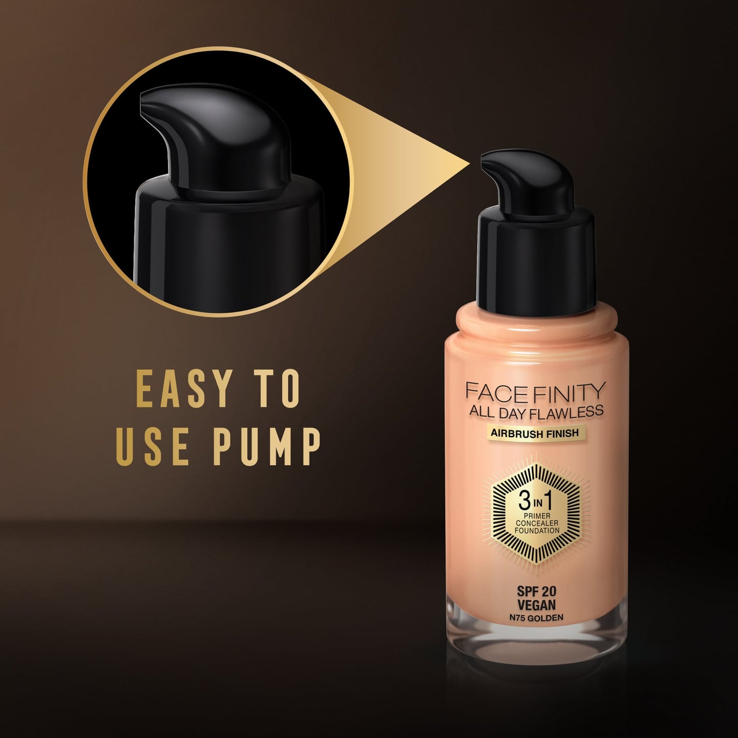 Facefinity All Day Flawless 3 In 1 Foundation Matte Finish 30ml 75 Golden|30ml