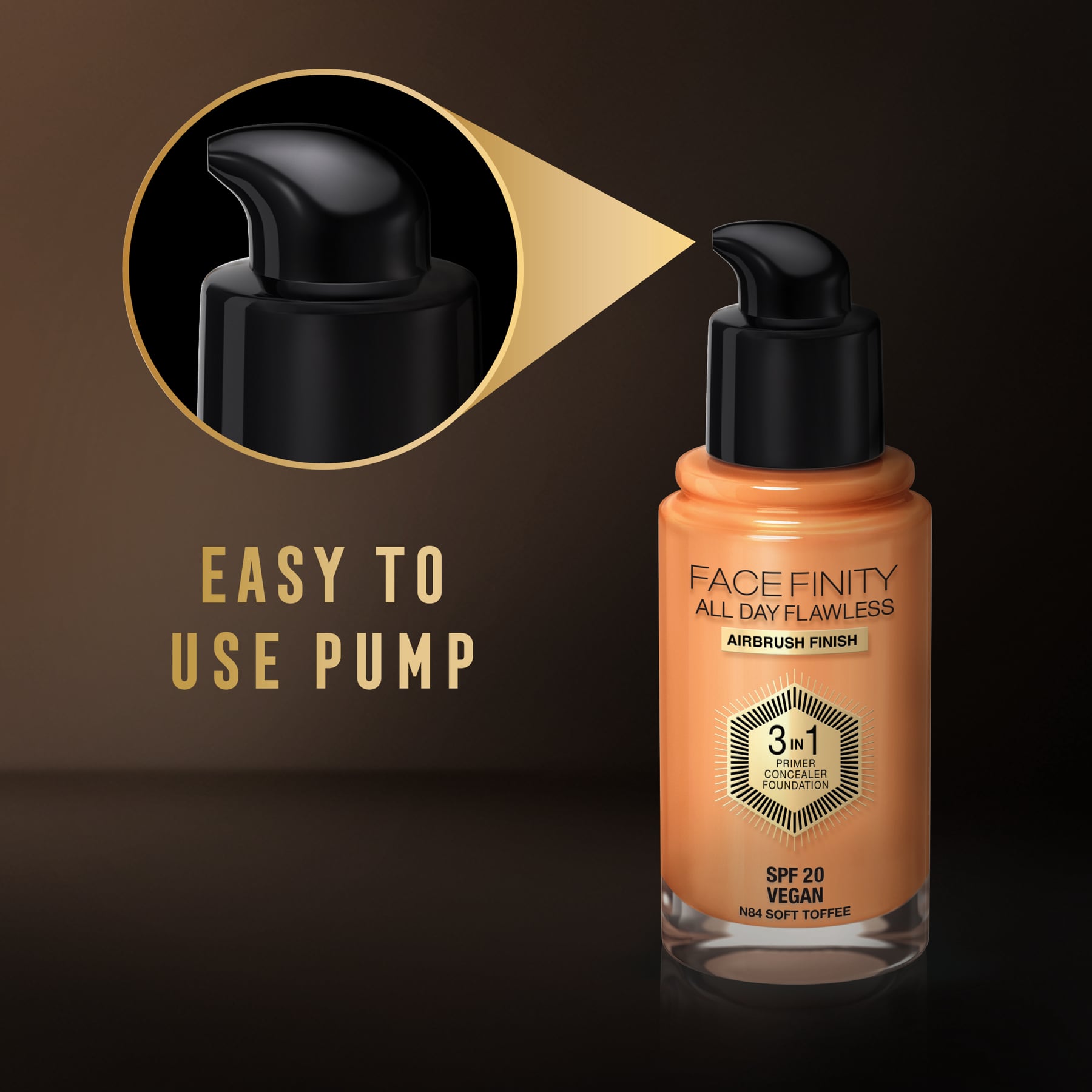 Facefinity All Day Flawless 3 In 1 Foundation Matte Finish 30ml 84 Soft Toffee|30ml