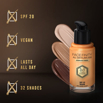 Facefinity All Day Flawless 3 In 1 Foundation Matte Finish 30ml 78 Warm Honey|30ml