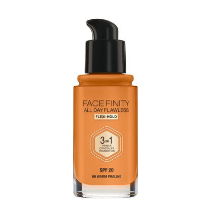 Facefinity All Day Flawless 3-in-1 Liquid Foundation Matte Finish 30ml 089 Warm Praline|30ml