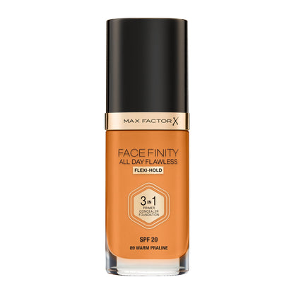 Facefinity All Day Flawless 3-in-1 Liquid Foundation Matte Finish 30ml 089 Warm Praline|30ml