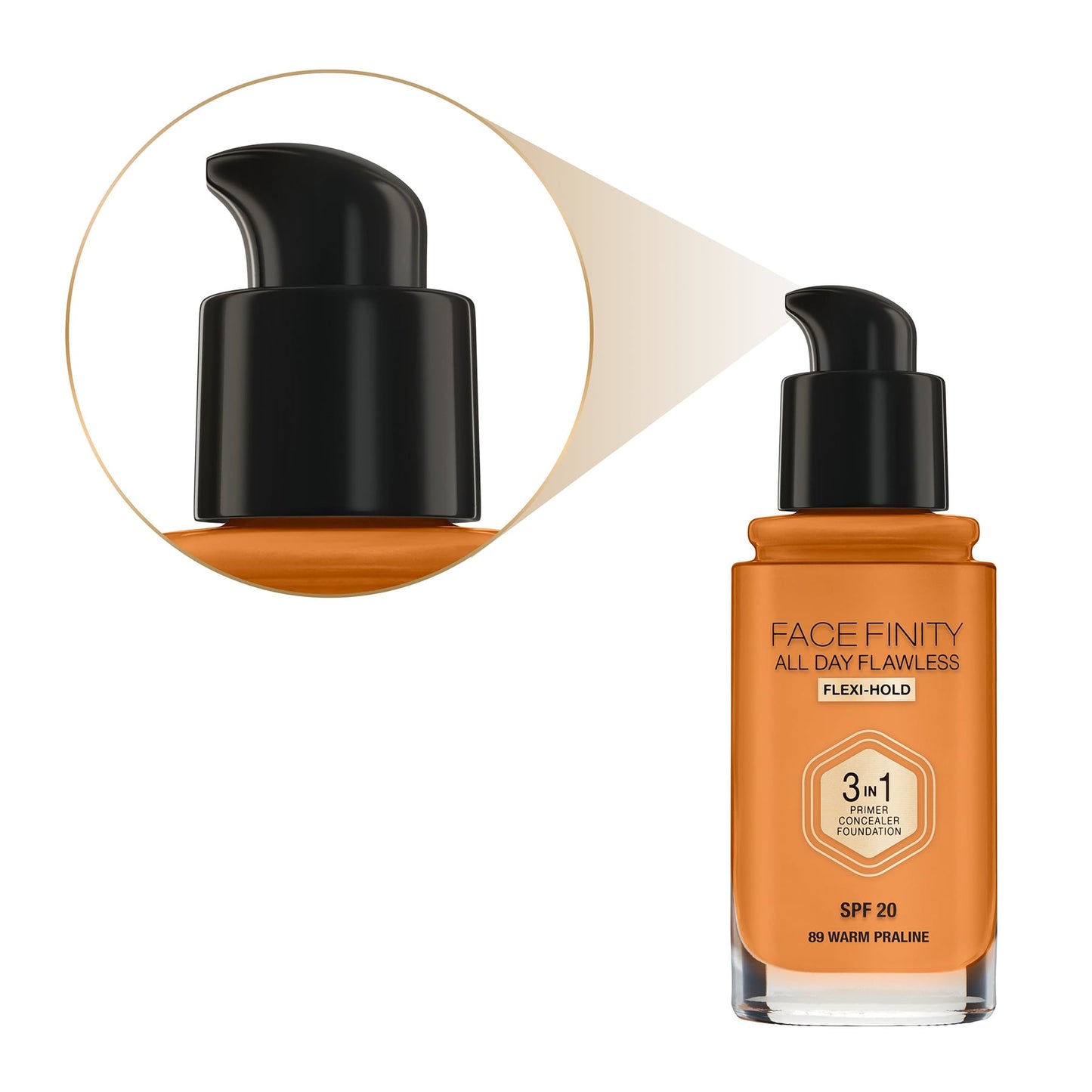 Facefinity All Day Flawless 3-in-1 Liquid Foundation Matte Finish 30ml 089 Warm Praline|30ml