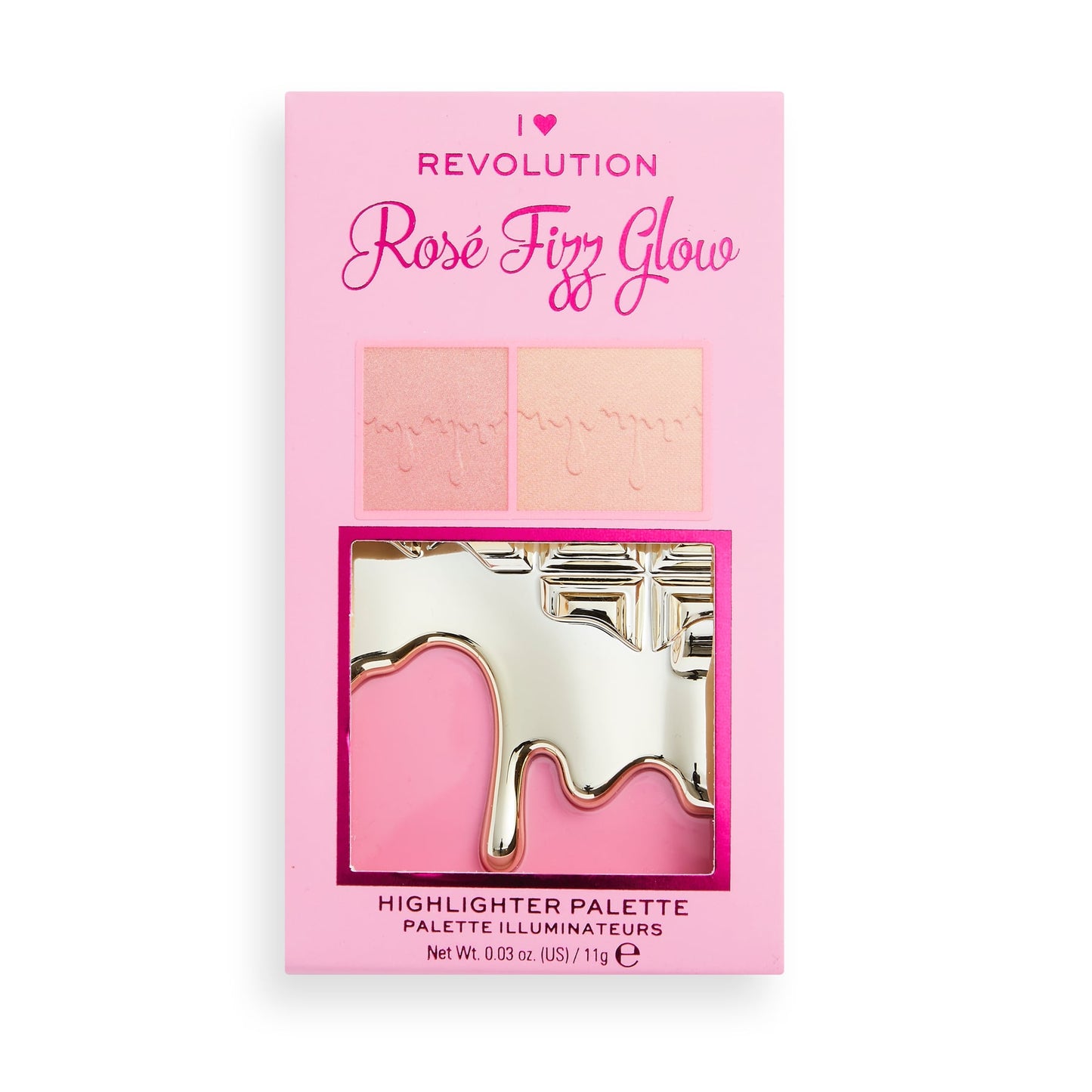 I Heart Revolution Rosé Fizz Glow Highlighter Palette Rose Fizz Glow