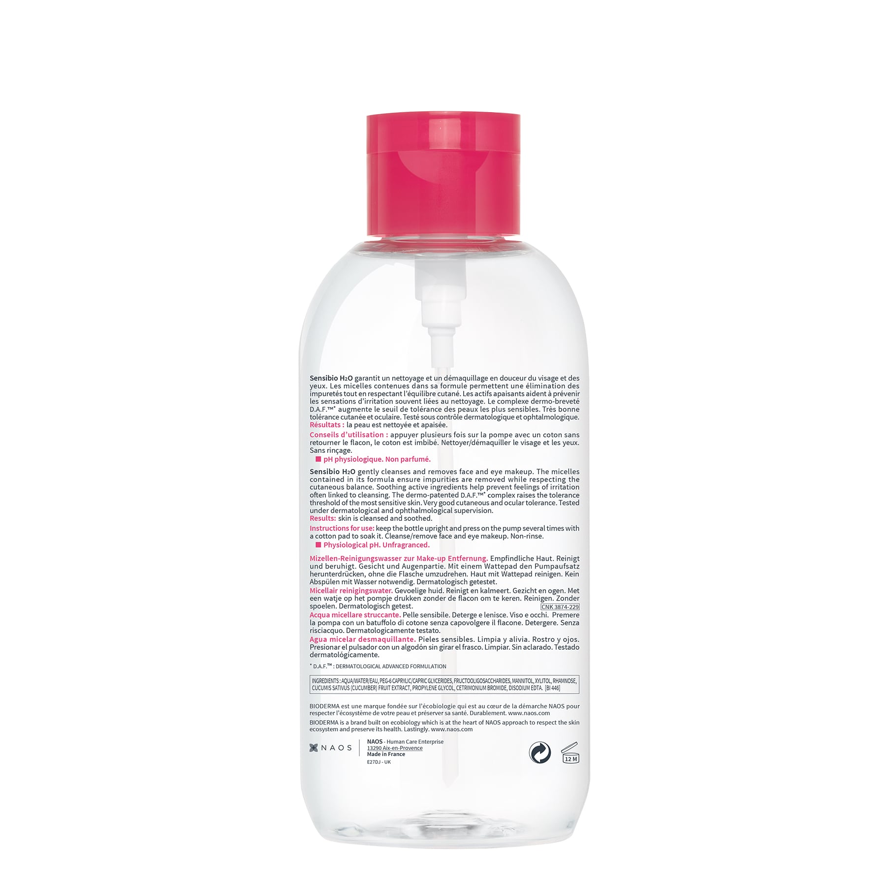 Bioderma Sensibio H2O Cleansing Micelle Solution Micellar Water 850ml 850ml