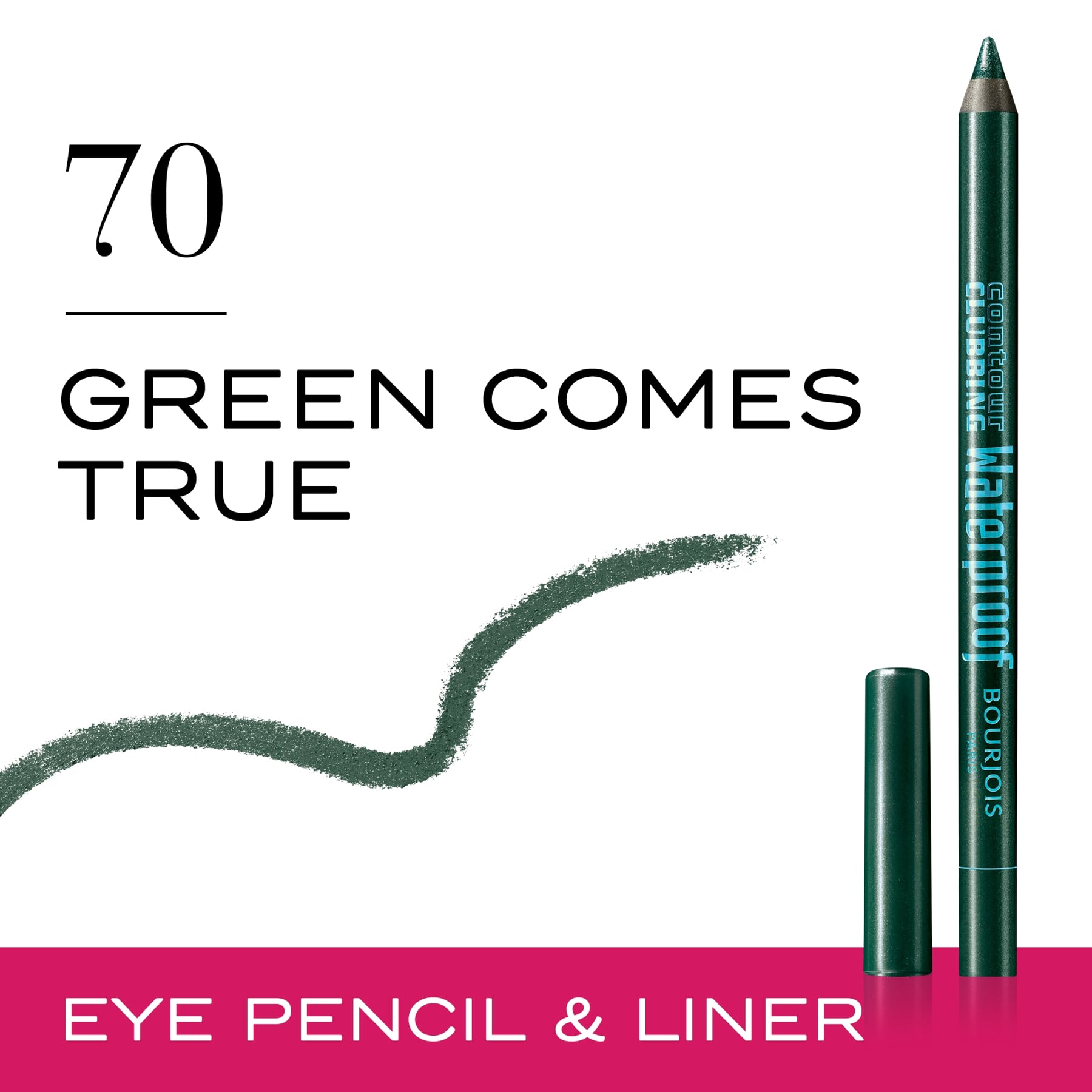 Contour Clubbing Waterproof Pencil & Liner 70 Green Comes True 1.2g 70 Green comes true