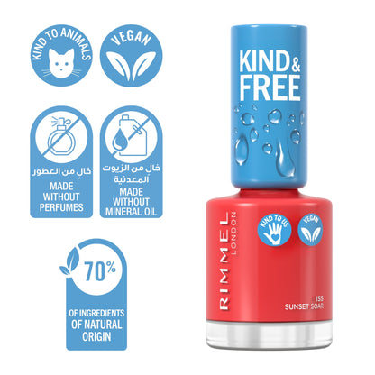 KIND & FREE Clean Nail Polish 8ml 155 Sunset Soar|8ml