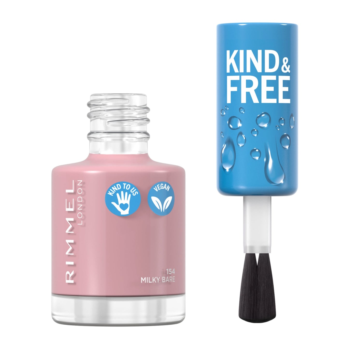 KIND & FREE Clean Nail Polish 8ml 154 Milky Bare|8ml