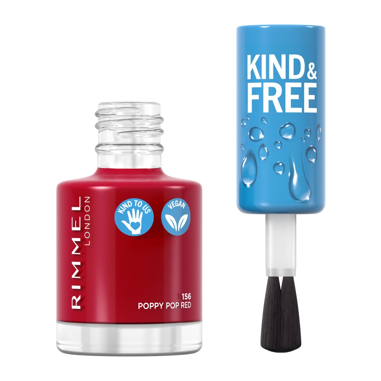 KIND & FREE Clean Nail Polish 8ml 156 Poppy Pop Red|8ml