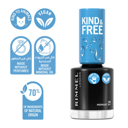 KIND & FREE Clean Nail Polish 8ml 159 Midnight Sky|8ml