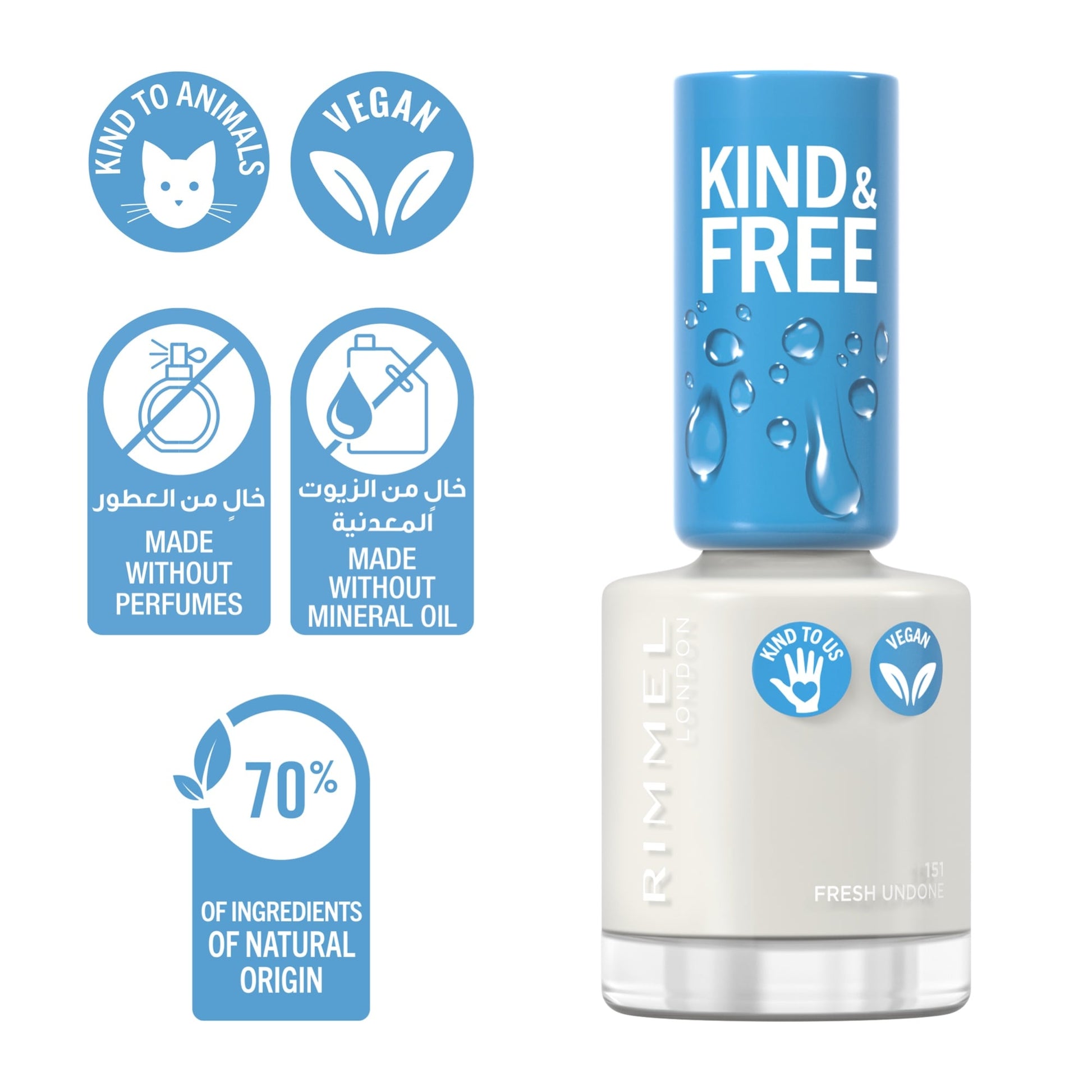 KIND & FREE Clean Nail Polish 8ml 151 Fresh Undone|8ml