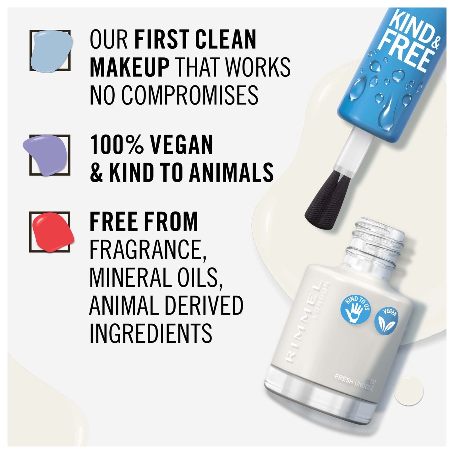 KIND & FREE Clean Nail Polish 8ml 151 Fresh Undone|8ml