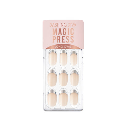 Magic Press Press On Nails Silver Modern French